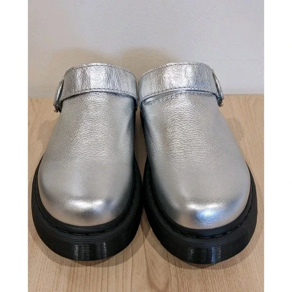 Dr. Martens Silver Laketen Mules Slingback Platform Shoes Men's Size 9 Wmns‎ 10 - Picture 3 of 11